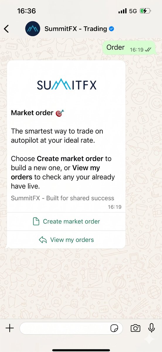 WhatsApp market orders screen